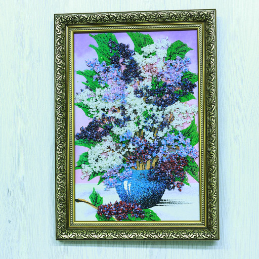 14155106 - Натюрморт сирень А4, фон - сиреневый