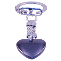 432007 - Брелок гематит  Сердечко