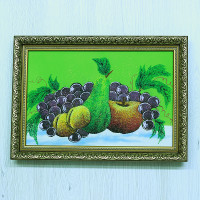 14158203 - Натюрморт фрукты А4, фон - зеленый