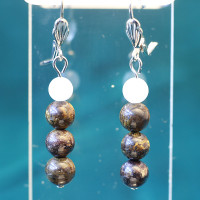 431151 - Серьги три шарика 8 мм из бронзонита