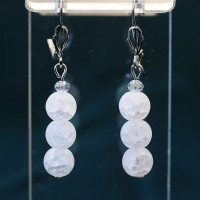 431152 - Серьги три шарика 8 мм из кварца сахарного