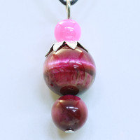 421057 - Подвеска ягодка Канзаши фиолетовый