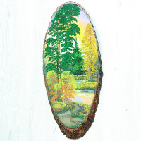 14160868 - Картина на спиле дерева извилистая тропинка 55 см осень