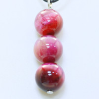 421107 - Подвеска три шарика 10 мм Канзаши фиолетовый