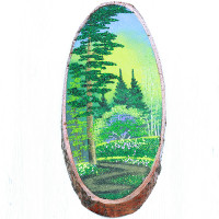 14160738 - Картина на спиле дерева извилистая тропинка у сосны 50 см лето.